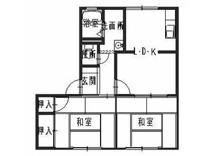 リトルフォレスト御立(2LDK/1階)の間取り写真