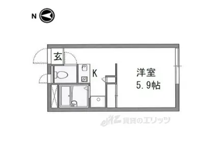 レオパレスタカラ(1K/1階)の間取り写真