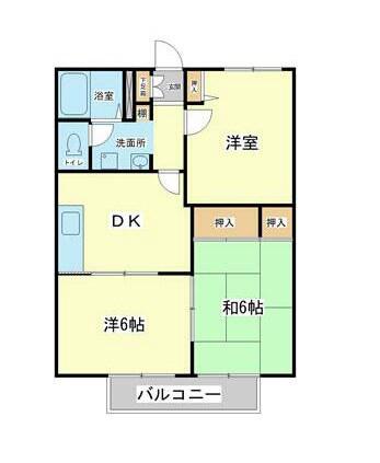 フレグランス北今宿(3DK/1階)の間取り写真