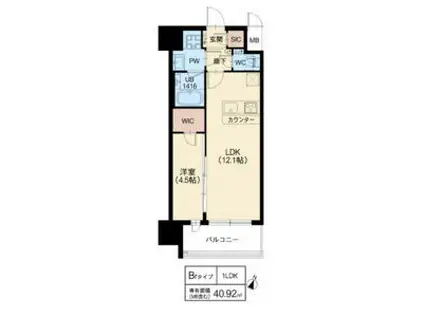 スプランディッド新大阪VII(1LDK/10階)の間取り写真