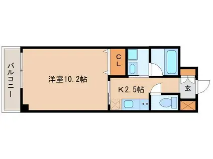 エリーフラッツ京町(1K/5階)の間取り写真