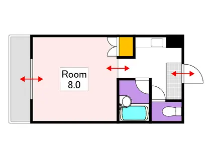 ファイブ南方(1K/2階)の間取り写真