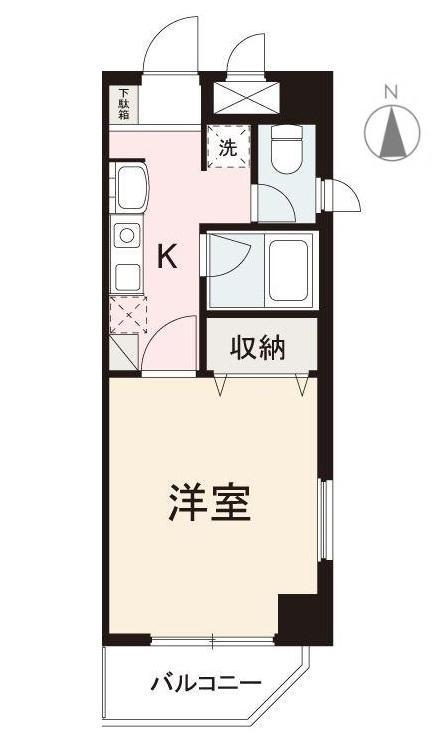 富士ソレイユ(1K/6階)の間取り写真