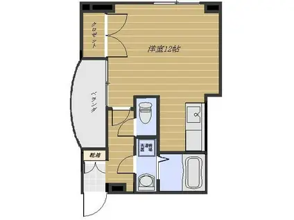 シティパレス南林寺(ワンルーム/4階)の間取り写真