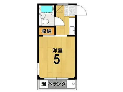 二軒茶屋マンション(1K/2階)の間取り写真