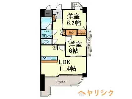 ラ・マルゲリータ(2LDK/2階)の間取り写真