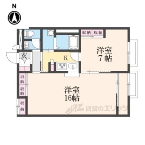レオパレスヴィラージュE(1LDK/1階)の間取り写真