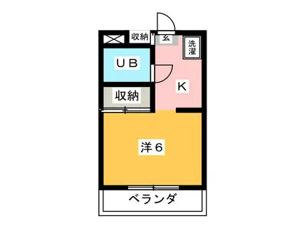 プレミエールモリタ(1K/2階)の間取り写真