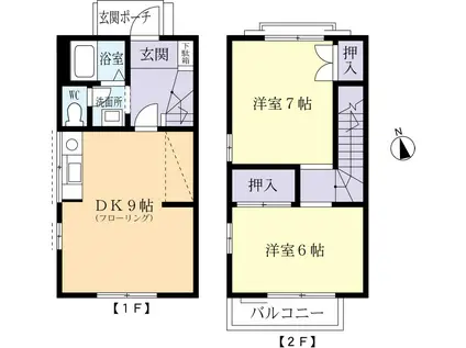 エレガンスハイツ(2LDK/1階)の間取り写真