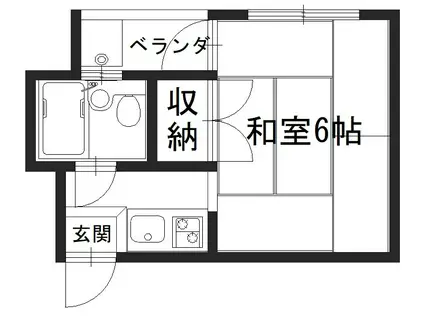 ピュアガーデン桂(1K/2階)の間取り写真