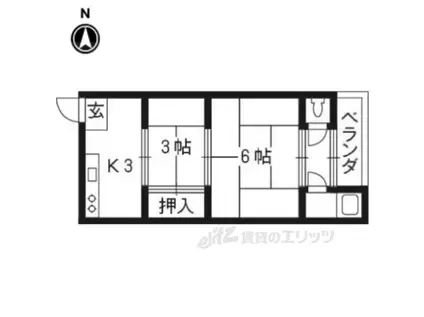 森山マンション(2K/2階)の間取り写真