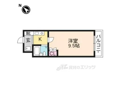 サンレジデンス玉川(1K/4階)の間取り写真