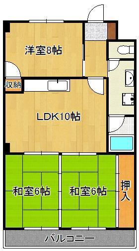 第3吉宗ビル(3DK/4階)の間取り写真