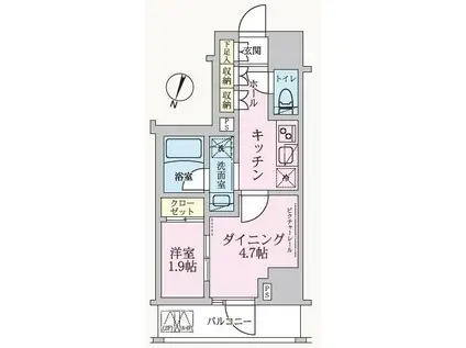 ARKMARK方南町STA(1DK/2階)の間取り写真