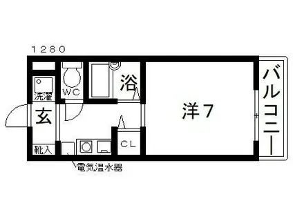 プログレス小山(1K/3階)の間取り写真