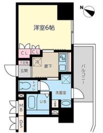神戸元町ノア(1K/6階)の間取り写真