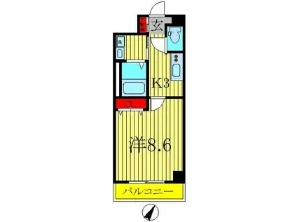 エルピス(1K/2階)の間取り写真
