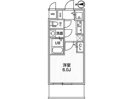 LA DOUCEUR江坂II(1K/8階)の間取り写真
