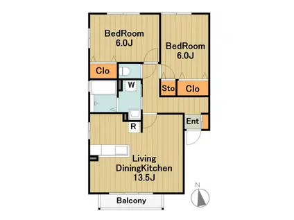 ファンタジスタ(2LDK/1階)の間取り写真