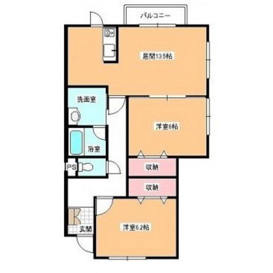 グローリィー志海苔(2LDK/1階)の間取り写真