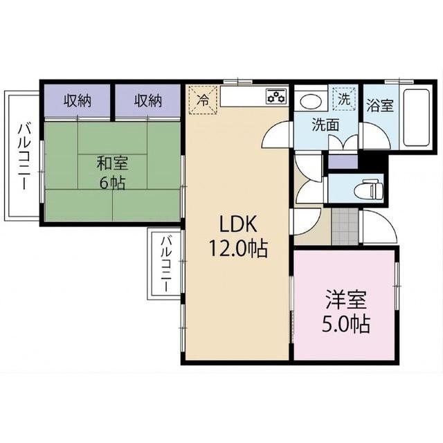 浦和ニューハイム(2LDK/4階)の間取り写真