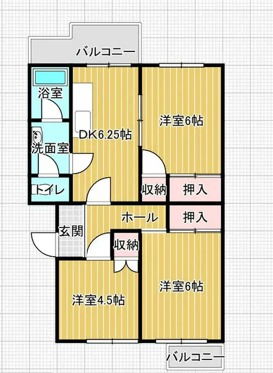 ハイツ柿生第2 2階階 間取り