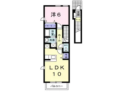 エトワルベルメゾン(1LDK/2階)の間取り写真