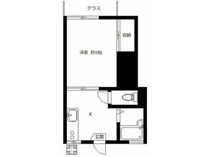 コーポ ヨネサク(1K/1階)の間取り写真