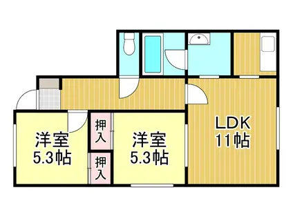 ハイツフラワー(2LDK/2階)の間取り写真