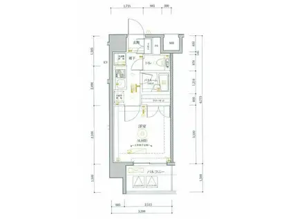 MAXIV関内(1K/4階)の間取り写真