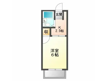 ハイネス能島II(1K/2階)の間取り写真