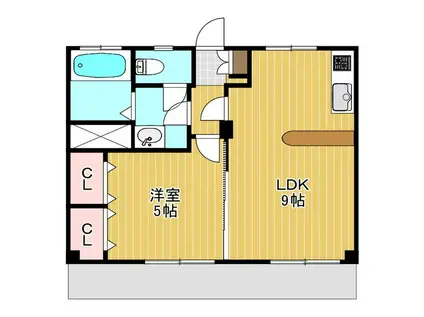 MARUCO亀田(1LDK/1階)の間取り写真