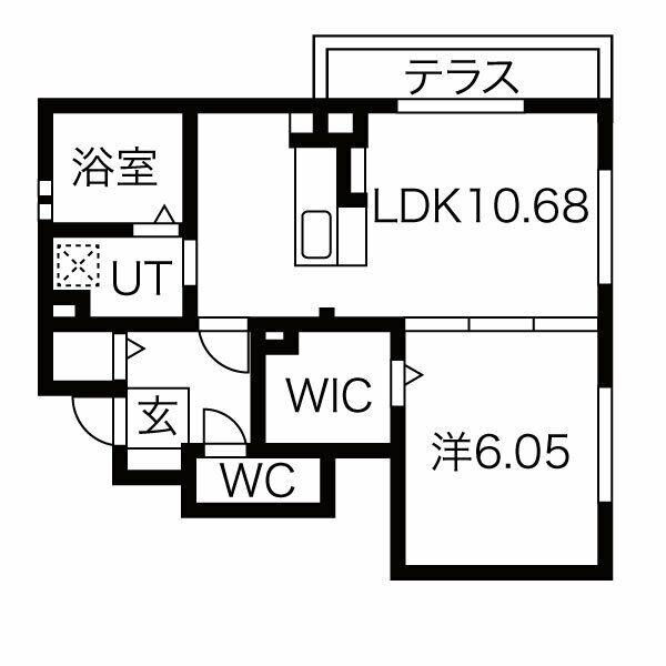 SUMIKA B棟(1LDK/1階)の間取り写真