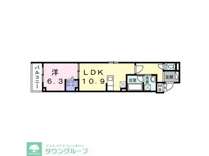 CREVANCE亀戸(1LDK/3階)の間取り写真