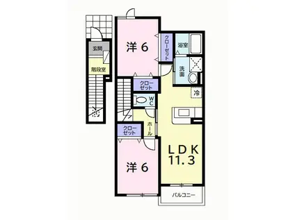 ファミールIV(2LDK/2階)の間取り写真