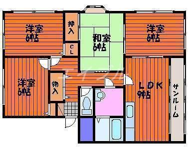 ドルチェ新保(4LDK/2階)の間取り写真