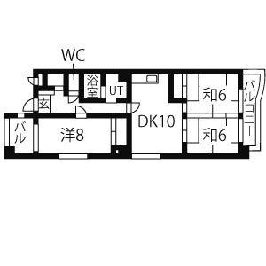 コーポみやぎ野(3LDK/2階)の間取り写真