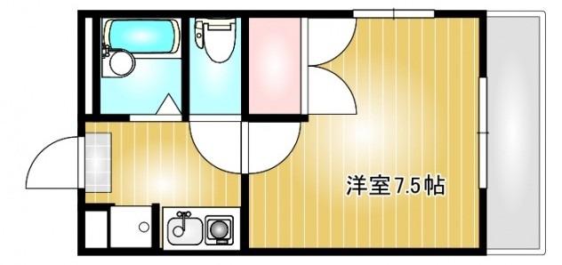 アモーレ福島(1K/2階)の間取り写真