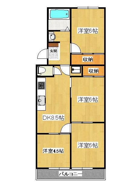 桜町VIPマンション(4DK/5階)の間取り写真