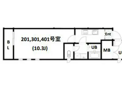 AIR TOWER OTSUKA(1K/4階)の間取り写真