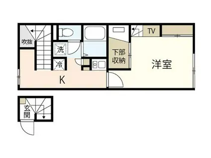 レオパレス行友(1K/2階)の間取り写真