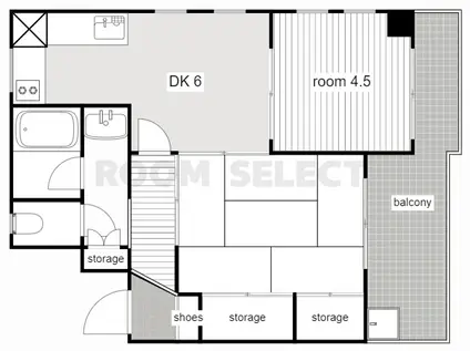 エスト本陣(2DK/4階)の間取り写真
