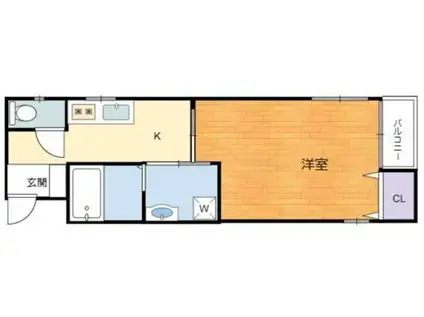 グラシア中薮(1K/1階)の間取り写真