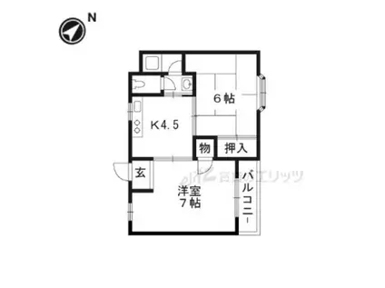 登町ハイツ(2DK/1階)の間取り写真