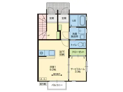 プランドール(1LDK/1階)の間取り写真