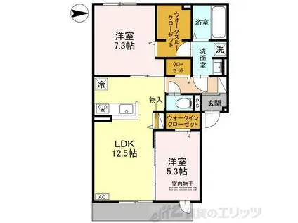 シエル・クレール(2LDK/1階)の間取り写真
