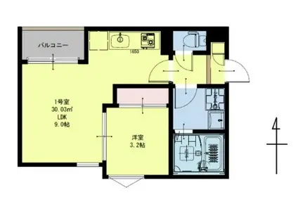 REGALEST泉中央(1LDK/1階)の間取り写真