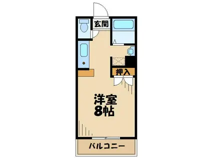 厚木プリマヴェーラン(ワンルーム/3階)の間取り写真