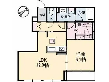 ジョリカ VII(1LDK/1階)の間取り写真