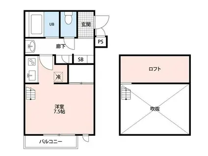 クローバー練馬(ワンルーム/2階)の間取り写真